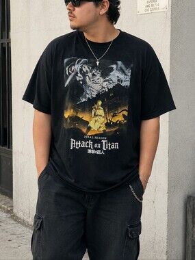 Hot Topic Attack on Titan Final Season Graphic Tee Black Anime Shirt Size 2X